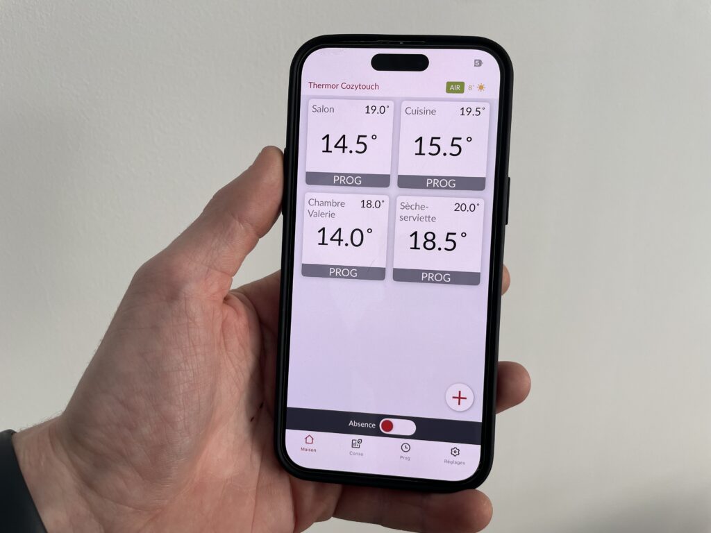 Contrôle à distance du chauffage par une application mobile